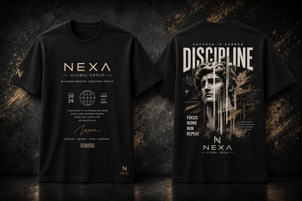Discipline Edition black T-shirt front and back